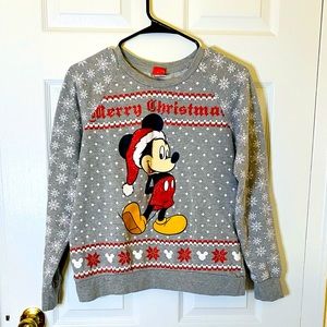 Womens Disney Mickey Mouse Small Pullover Christmas Sweater